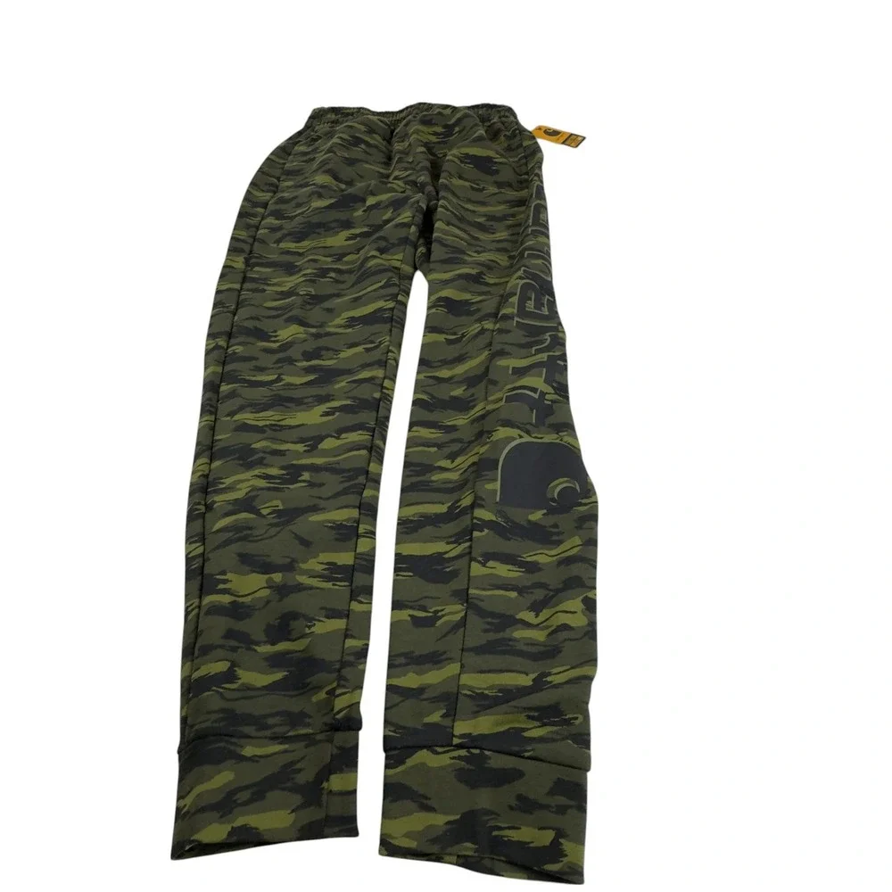 Carhartt Boys Fleece Camo Logo Sweatpants‎ Large (14 16) Green Black Print NEW